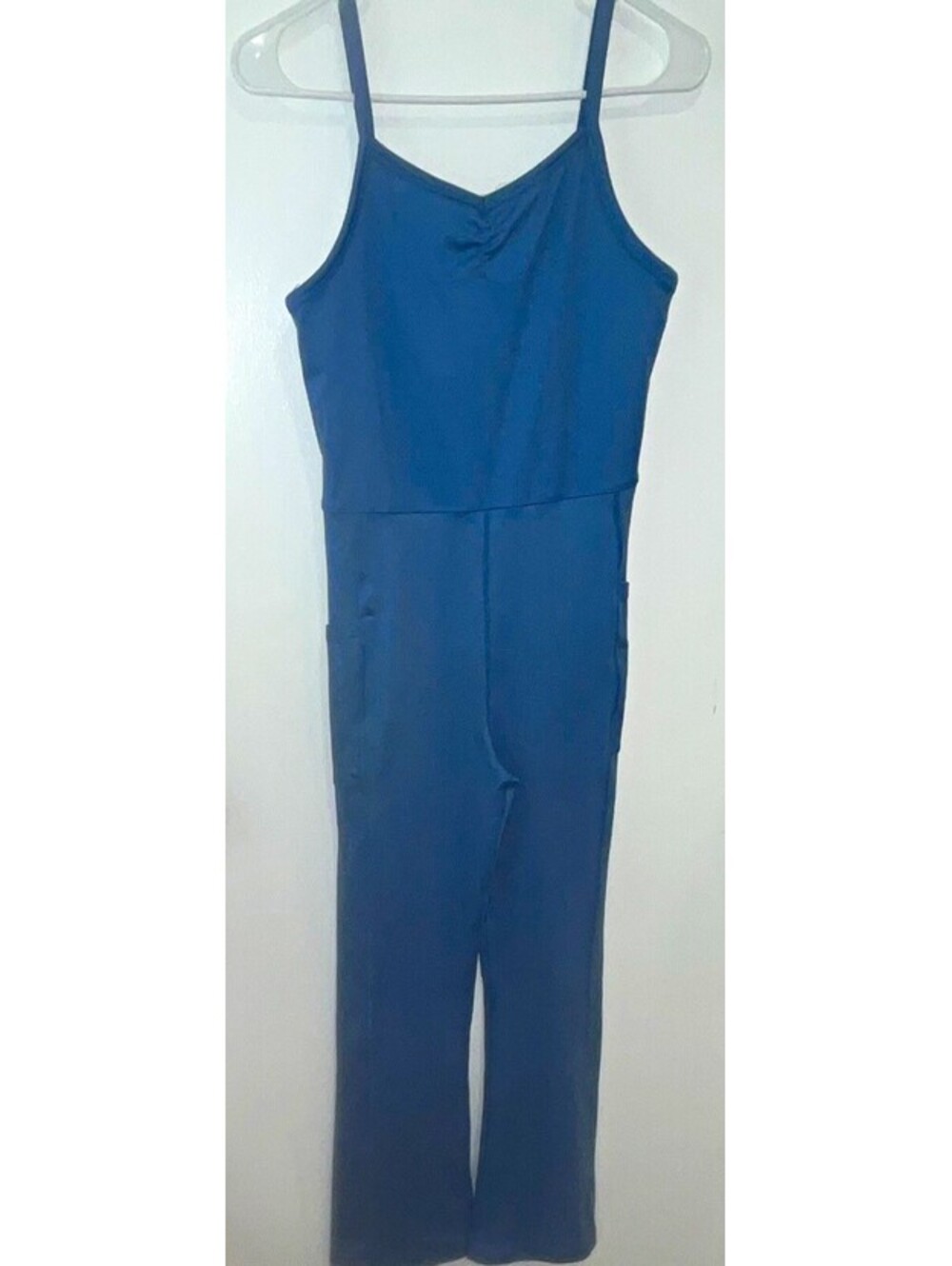 TEK GEAR Soft Tek Blue Sleeveless V-Neck Stretch Jumpsuit XL 14/16